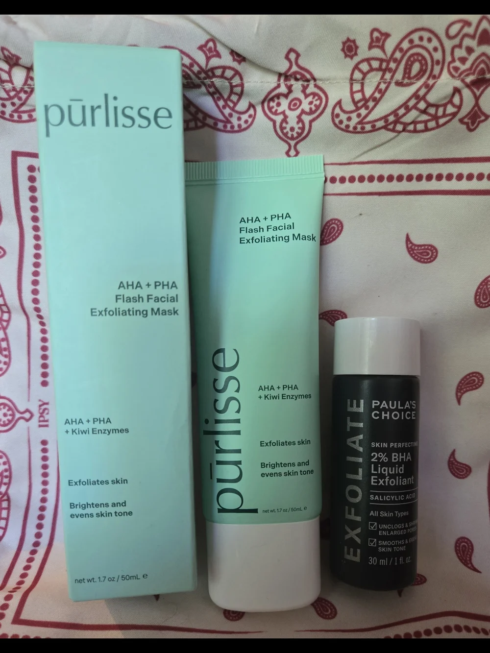 Purlisse AHA + PHA Flash Facial Exfoliating Mask & Paula's Choice